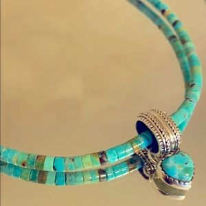 Turquoise Necklace & Heart Pendant